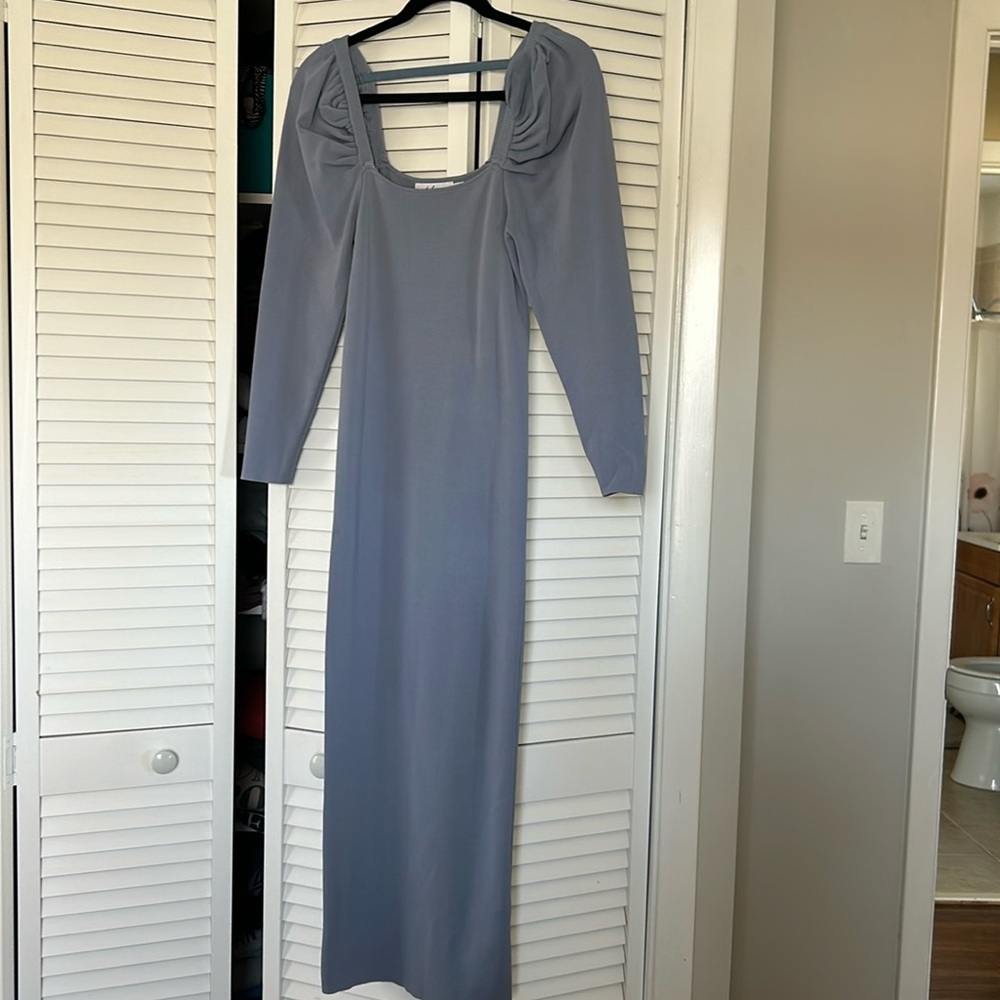 Petal & Pup Long Sleeve Gray Dress